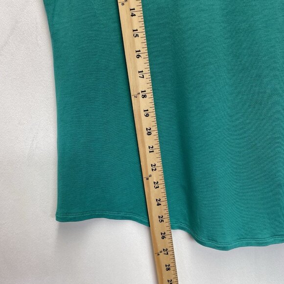 BCBG MAX AZRIA Sleeveless Round Neck Front Lace Detail Blouse Women Small Green - Picture 7 of 10